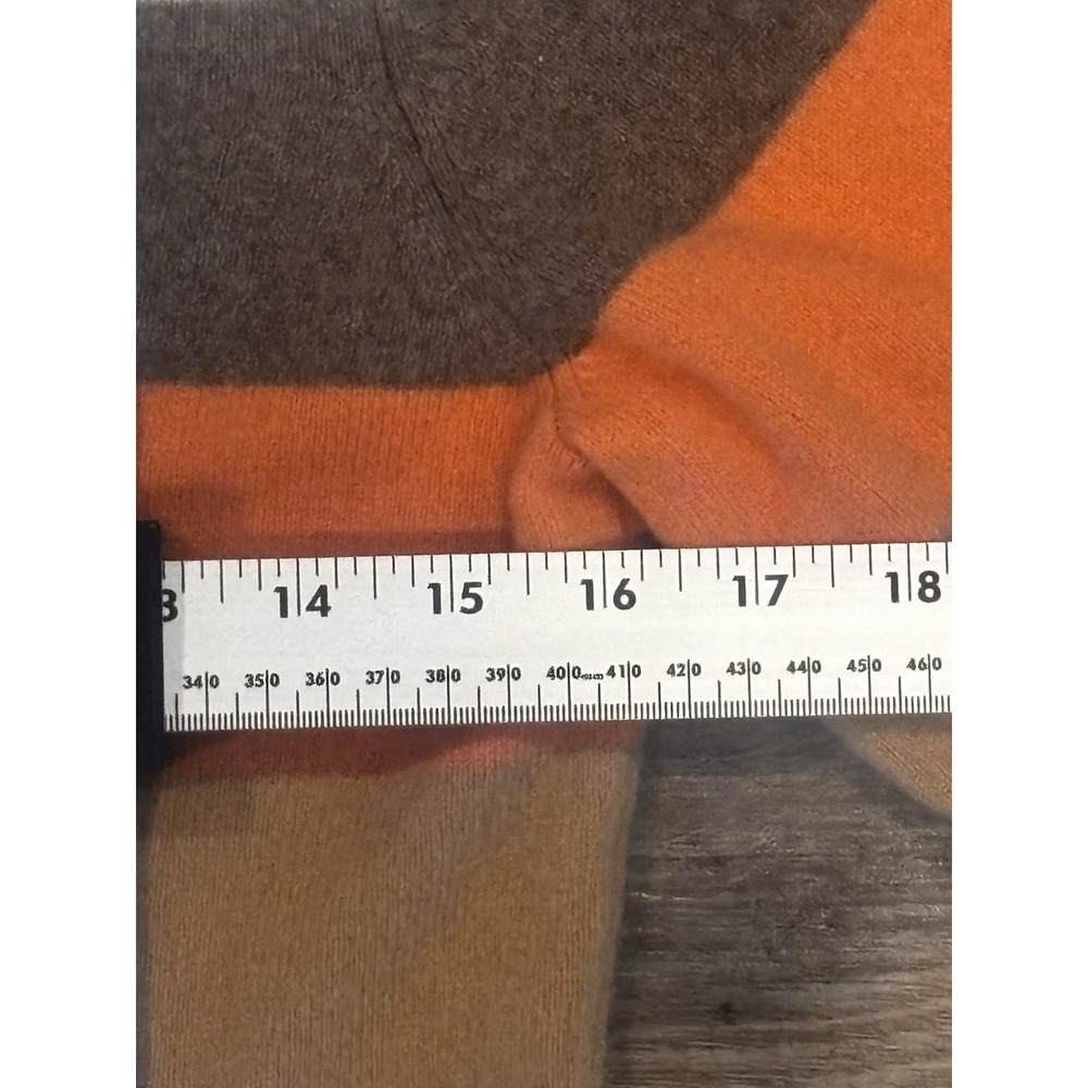 Vintage Charter Club 2 Ply 100% Cashmere Striped V Neck Sweater Mom Women Small - Picture 10 of 11
